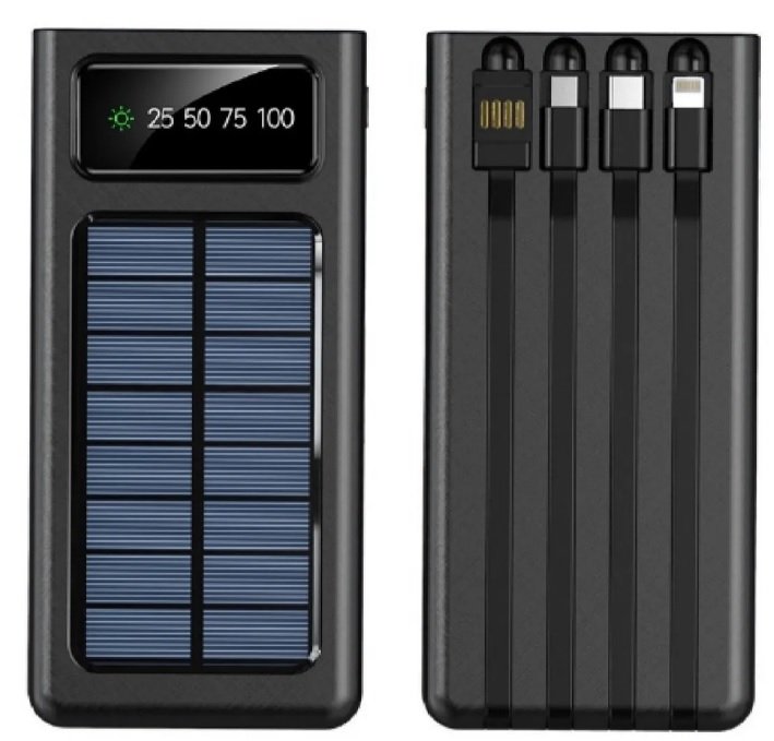  10000 mAh Güneş Enerjili (Dahili Kablolu) Powerbank K350